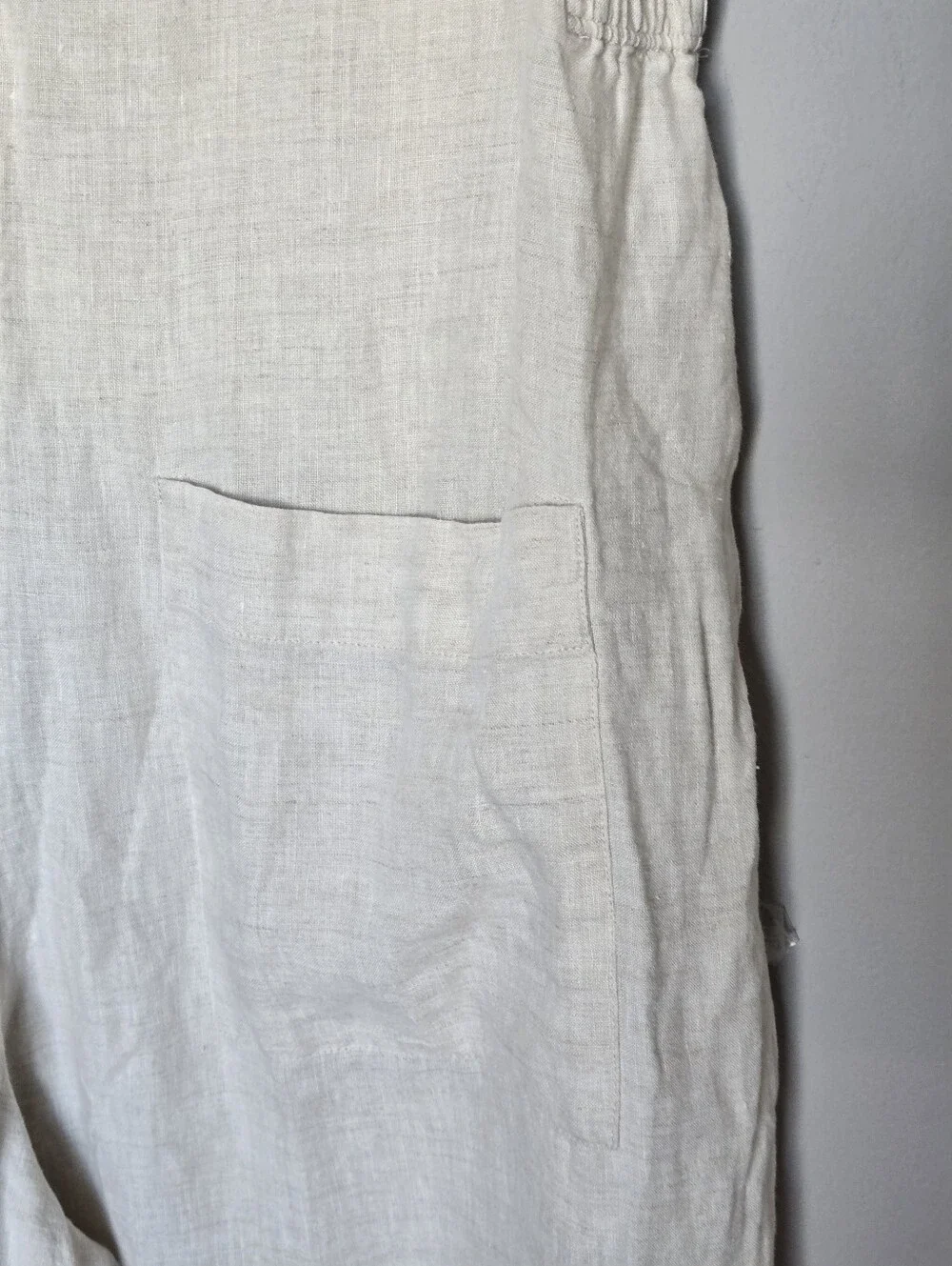 COS 100% Linen Sleeveless Wide-Leg Oversized Jumpsuit in Natural Size XS